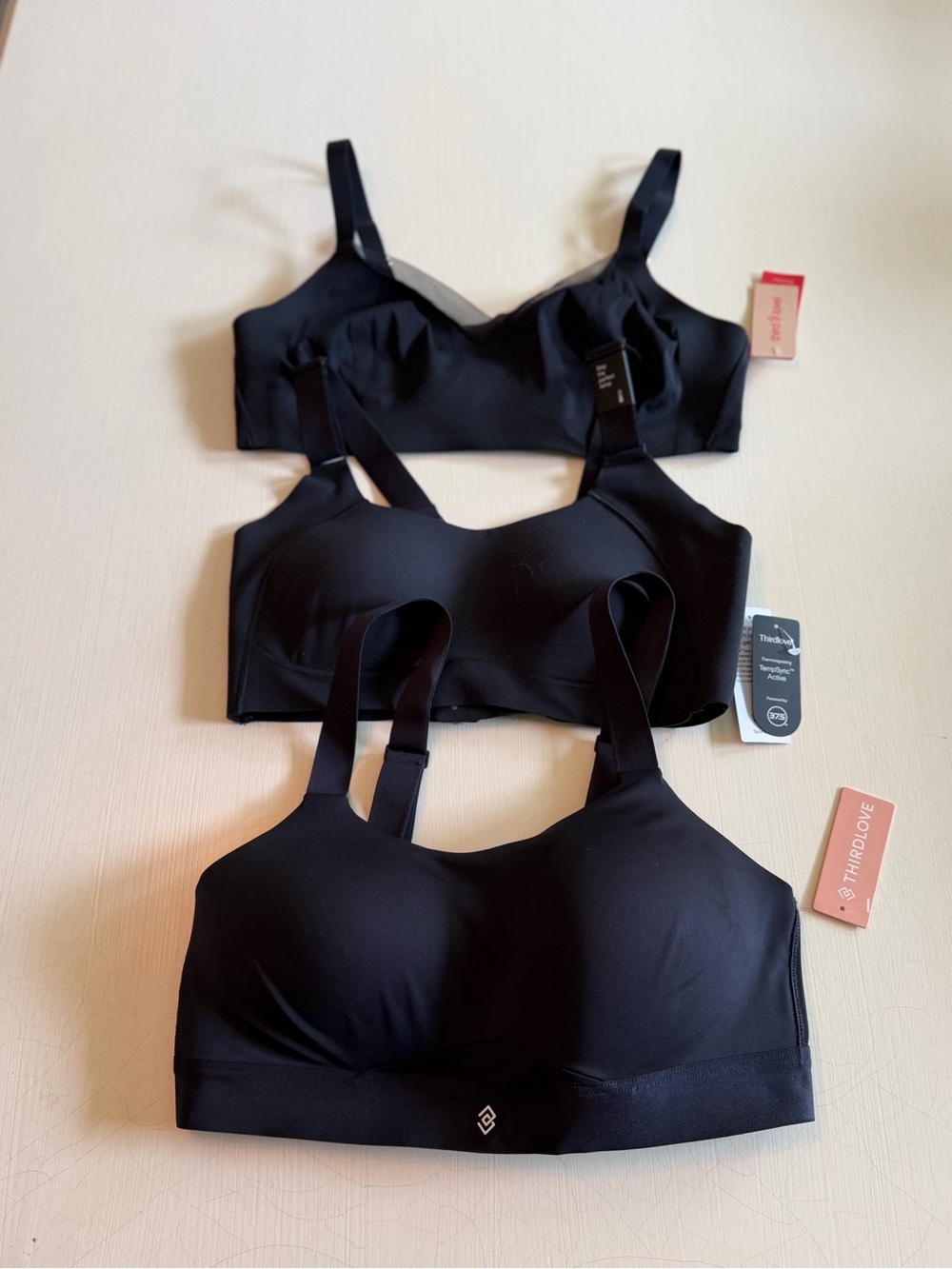 Lot of Three NWT ThirdLove Black Bras 34D/Medium
